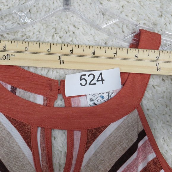 NAIF*‎ Women's Cold Shoulder Keyhole Front/Back Curved Hem Pullover Blouse~Large - Picture 5 of 10